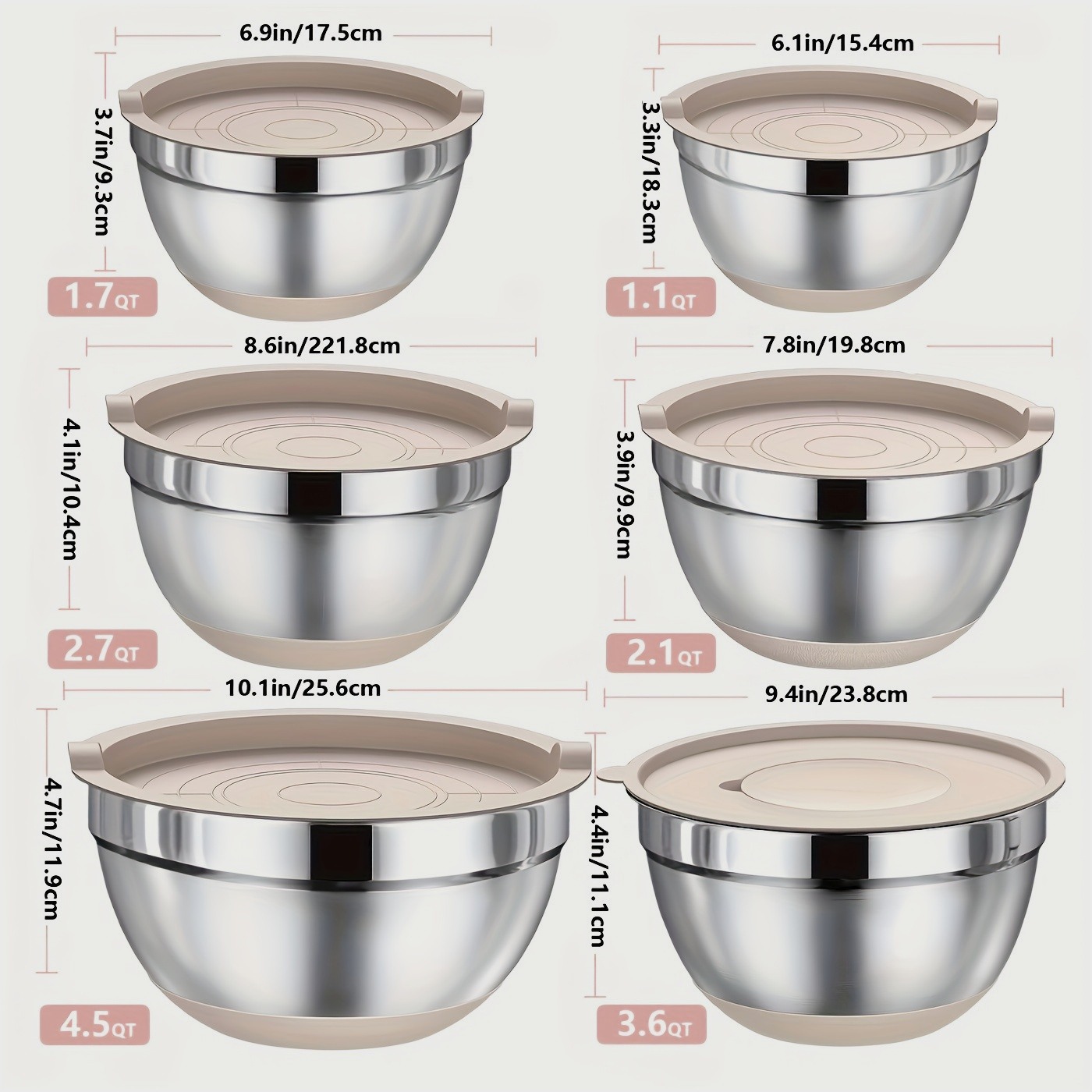 Home Cooking Kitchen - Stainless Steel Mixing Bowls Set –