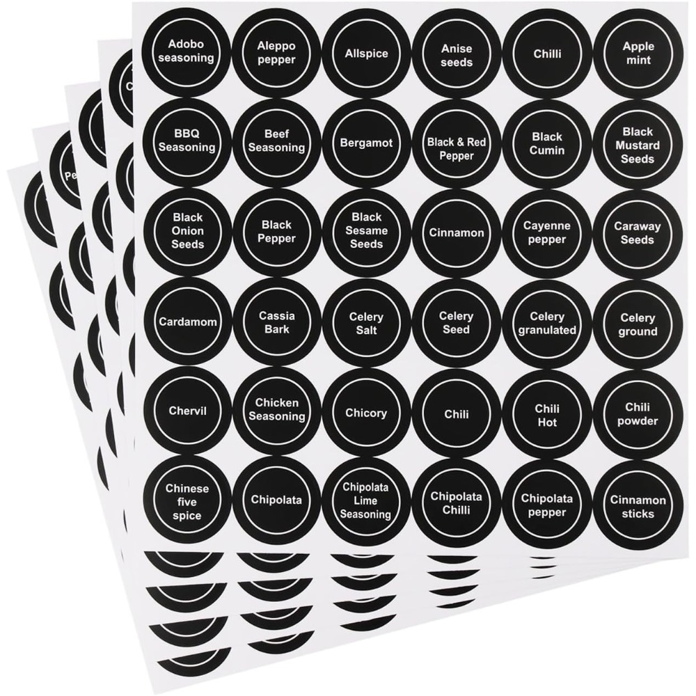 Removable Black Spice Jar Labe – Home Cooking On recenzja i cena