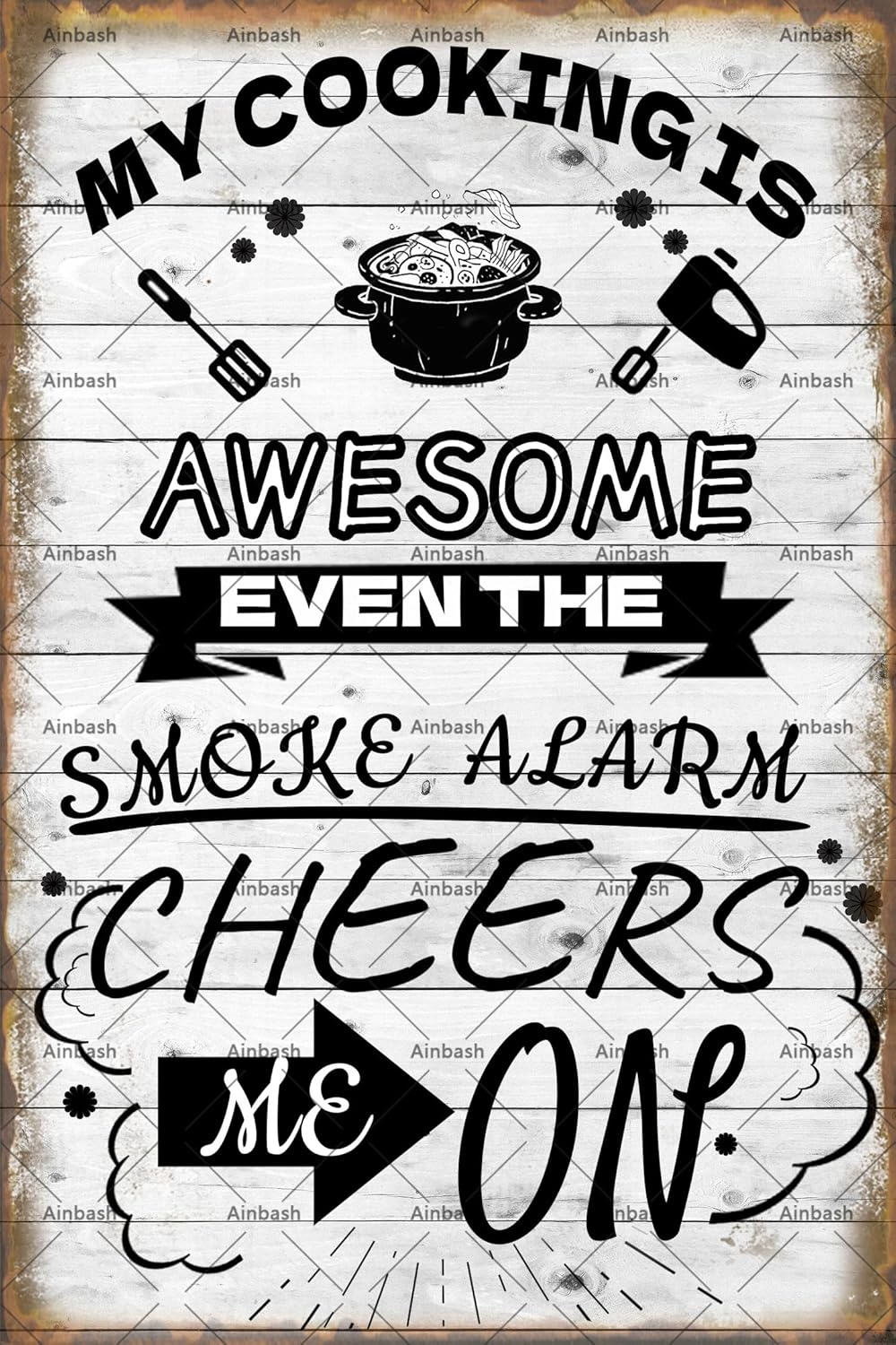 Funny Metal Tin Sign My Cookin – Home Cooking Quotes Sayings recenzja i cena
