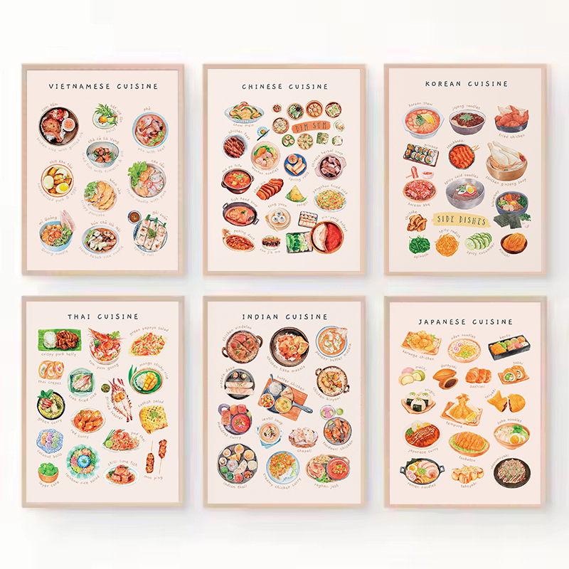 Watercolor Asian Cuisines Clas – Home Cooking Asian recenzja i cena