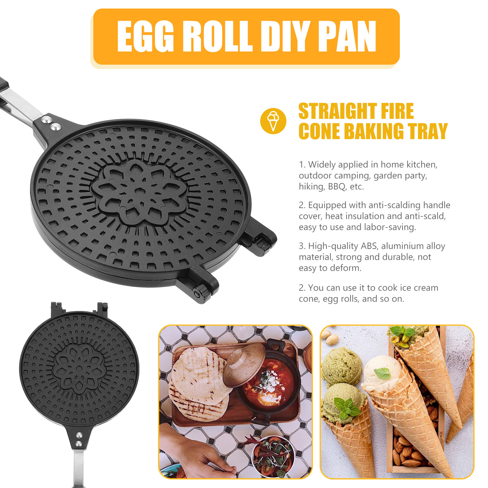 Ice Cream Cone Mold Nonstick E – Home Cooking Egg Roll recenzja i cena